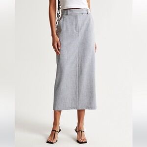 Abercrombie & Fitch Light Gray Midi Skirt